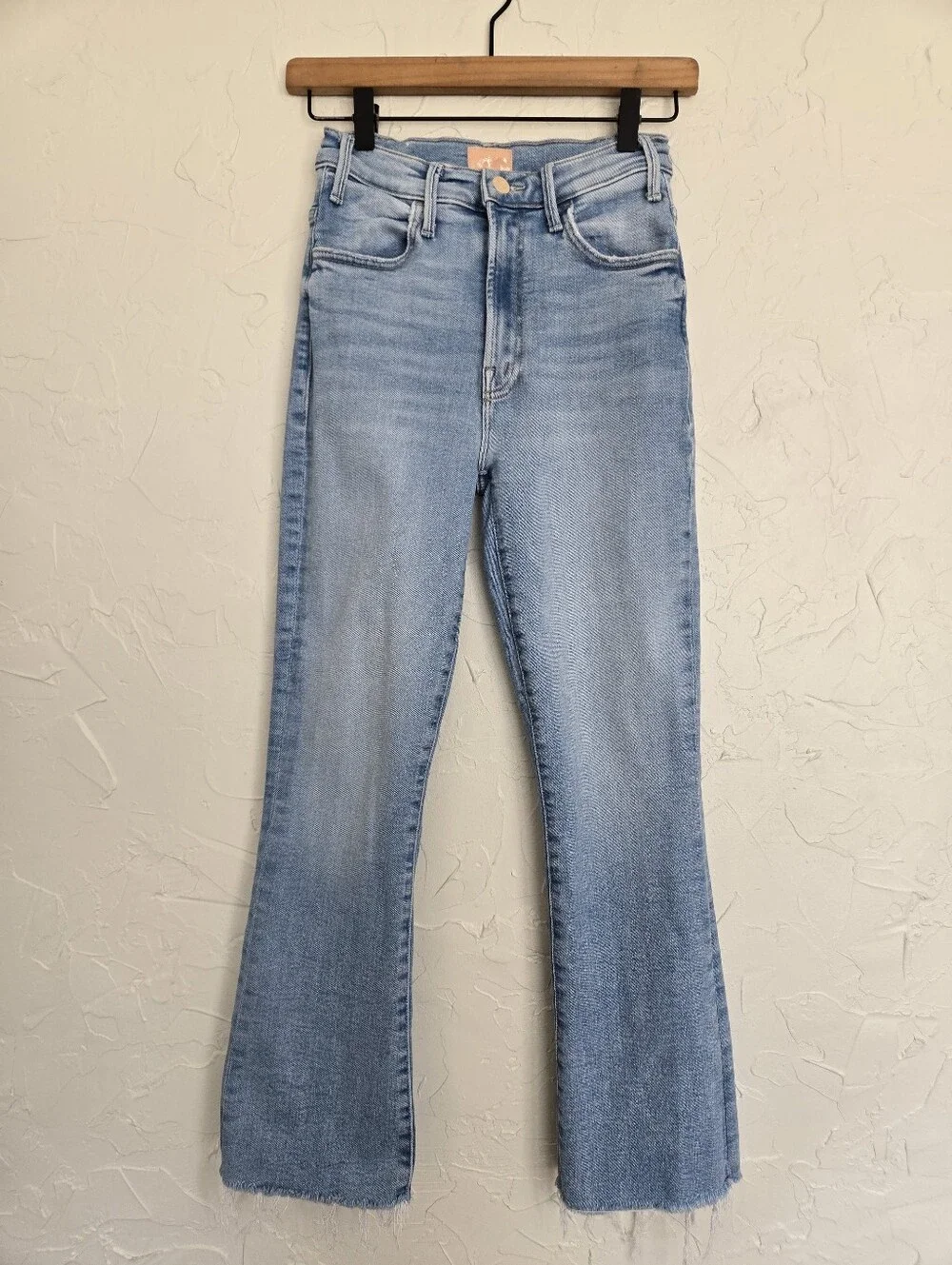MOTHER Hustler Ankle Fray Light Wash Jeans, 24